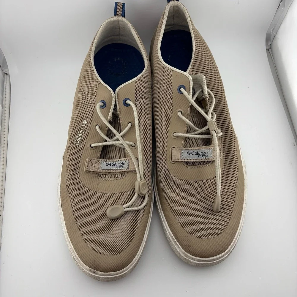 Columbia PFG Boat Shoes 10.5 Tan Blood n Guts Fishing Sneakers BM4615-212